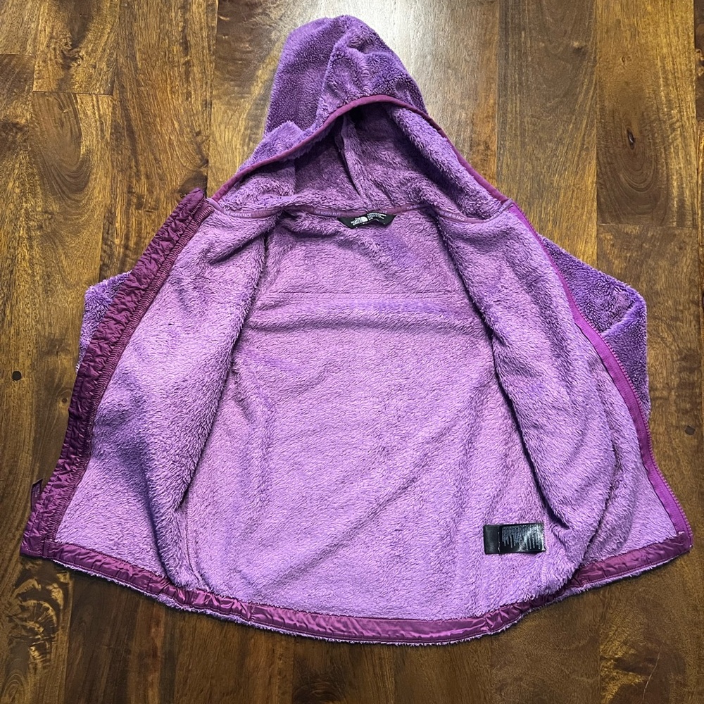 The North Face Kids Purple Fleece Hoodie 6t / 5t - Picture 6 of 9